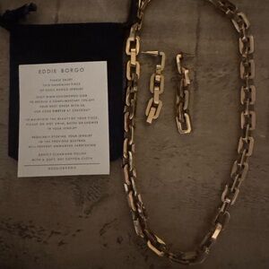 Eddie Borgo Gold Link Necklace and Earrings